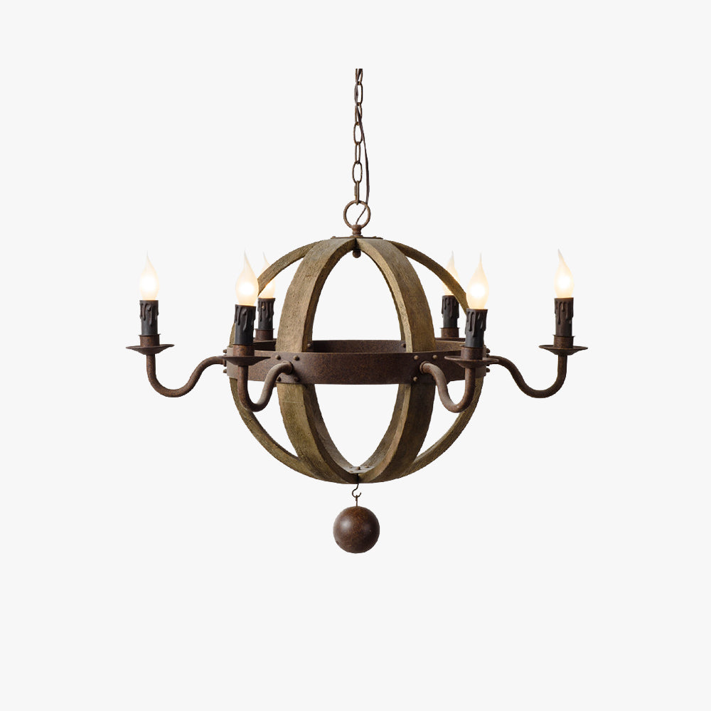 Warm Ambience Pendant Light With Rustic Wood And Metal